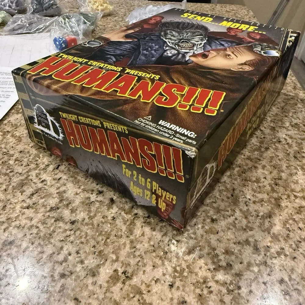 Send More Humans!!! Bloody As Hell Board Card Game Twilight Creations Open Box